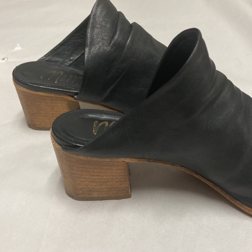 Mimosa mules! Peep toe, leather and chunky heel, made in Italy size 40 - Picture 3 of 10